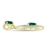 Pandantiv din Argint 925 Placat cu Aur ( 1.74 grame ) cu Agat Verde și Topaz Alb 1.29 Carate