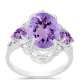 Inel din Argint 925 ( 4.58 grame ) cu Ametist Rose de France 5.79 Carate