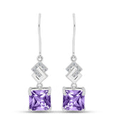 Cercei din Argint 925 ( 2.69 grame ) cu Ametist Rose de France și Topaz Alb 4.25 Carate