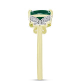 Inel din Argint 925 Placat cu Aur ( 2.4 grame ) cu Agat Verde și Topaz Alb 1.15 Carate