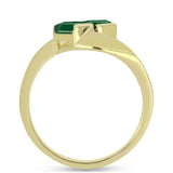 Inel din Argint 925 Placat cu Aur ( 2.64 grame ) cu Agat Verde 0.64 Carate