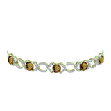 Brățară din Argint 925 Placat cu Aur ( 5.84 grame ) cu Cuarț Coniac și Topaz Alb 4.99 Carate