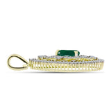 Pandantiv din Argint 925 Placat cu Aur ( 2.72 grame ) cu Agat Verde și Topaz Alb 1.28 Carate