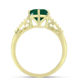 Inel din Argint 925 Placat cu Aur ( 2.32 grame ) cu Agat Verde 1.18 Carate