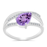 Inel din Argint 925 ( 2.43 grame ) cu Ametist Rose de France și Topaz Alb 1.88 Carate