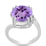 Inel din Argint 925 ( 5.04 grame ) cu Ametist Rose de France și Topaz Alb 6.96 Carate