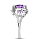 Inel din Argint 925 ( 5.04 grame ) cu Ametist Rose de France și Topaz Alb 6.96 Carate