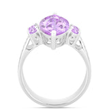 Inel din Argint 925 ( 4.27 grame ) cu Ametist Rose de France 4.83 Carate
