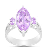 Inel din Argint 925 ( 4.27 grame ) cu Ametist Rose de France 4.83 Carate