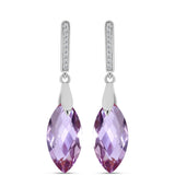 Cercei din Argint 925 ( 2.94 grame ) cu Ametist Rose de France și Topaz Alb 8.3 Carate