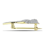 Broşă din Argint 925 Placat cu Aur ( 2.71 grame ) cu Agat Verde și Topaz Alb 0.94 Carate