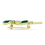 Broşă din Argint 925 Placat cu Aur ( 3.26 grame ) cu Agat Verde și Topaz Alb 2.55 Carate