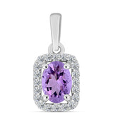 Pandantiv din Argint 925 ( 0.89 grame ) cu Ametist Rose de France și Topaz Alb 0.84 Carate