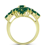 Inel din Argint 925 Placat cu Aur ( 6.59 grame ) cu Agat Verde 3.74 Carate