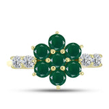 Inel din Argint 925 Placat cu Aur ( 2.36 grame ) cu Agat Verde și Topaz Alb 1.98 Carate
