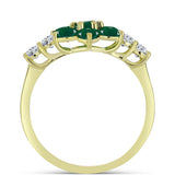 Inel din Argint 925 Placat cu Aur ( 2.36 grame ) cu Agat Verde și Topaz Alb 1.98 Carate