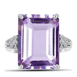 Inel din Argint 925 ( 6.46 grame ) cu Ametist Rose de France și Topaz Alb 16.08 Carate