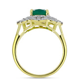 Inel din Argint 925 Placat cu Aur ( 3.52 grame ) cu Agat Verde și Topaz Alb 2.23 Carate