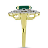 Inel din Argint 925 Placat cu Aur ( 3.52 grame ) cu Agat Verde și Topaz Alb 2.23 Carate