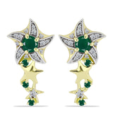 Cercei din Argint 925 Placat cu Aur ( 5.29 grame ) cu Agat Verde și Topaz Alb 1.47 Carate