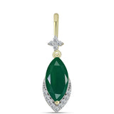 Pandantiv din Argint 925 Placat cu Aur ( 0.83 grame ) cu Agat Verde și Topaz Alb 1.57 Carate