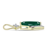 Pandantiv din Argint 925 Placat cu Aur ( 0.83 grame ) cu Agat Verde și Topaz Alb 1.57 Carate