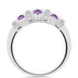 Inel din Argint 925 ( 2.93 grame ) cu Ametist Rose de France și Topaz Alb 1.74 Carate