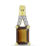 Pandantiv din Argint 925 Placat cu Aur ( 0.64 grame ) cu Cuarț Coniac și Topaz Alb 0.96 Carate