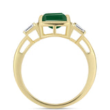 Inel din Argint 925 Placat cu Aur ( 3.69 grame ) cu Agat Verde și Zircon Alb 3.25 Carate
