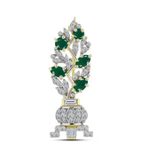 Broşă din Argint 925 Placat cu Aur ( 3.72 grame ) cu Agat Verde și Zircon Alb 1.76 Carate