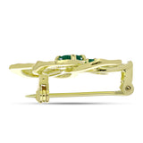 Broşă din Argint 925 Placat cu Aur ( 4.85 grame ) cu Agat Verde 0.63 Carate