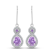 Cercei din Argint 925 ( 3.9 grame ) cu Ametist Rose de France și Topaz Alb 2.55 Carate