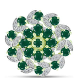 Inel din Argint 925 Placat cu Aur ( 5.47 grame ) cu Agat Verde și Topaz Alb 2.93 Carate