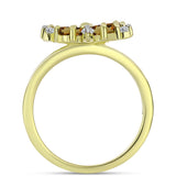 Inel din Argint 925 Placat cu Aur ( 2.82 grame ) cu Cuarț Coniac și Topaz Alb 1.38 Carate