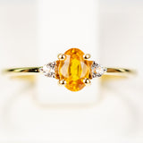 Inel din Argint 925 Placat cu Aur ( 1.35 grame ) cu Safir Rosebery Galben și Topaz Alb 0.68 Carate