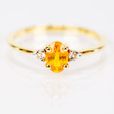 Inel din Argint 925 Placat cu Aur ( 1.35 grame ) cu Safir Rosebery Galben și Topaz Alb 0.68 Carate