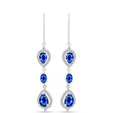 Cercei din Argint 925 ( 3.49 grame ) cu Safir Albastru Australian și Topaz Alb 4.51 Carate