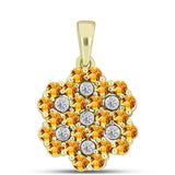 Pandantiv din Argint 925 Placat cu Aur ( 2.1 grame ) cu Citrin Rio Golden și Topaz Alb 1.05 Carate