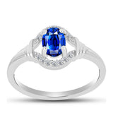 Inel din Argint 925 ( 2.32 grame ) cu Safir Albastru Australian și Topaz Alb 1.24 Carate