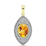 Pandantiv din Argint 925 Placat cu Aur ( 2.23 grame ) cu Citrin Rio Golden și Topaz Alb 1.99 Carate