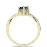 Inel din Argint 925 Placat cu Aur ( 2.59 grame ) cu Drusy Verde și Topaz Alb 2.11 Carate