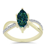 Inel din Argint 925 Placat cu Aur ( 2.59 grame ) cu Drusy Verde și Topaz Alb 2.11 Carate