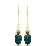 Cercei din Argint 925 Placat cu Aur ( 1.74 grame ) cu Drusy Verde și Topaz Alb 2.38 Carate