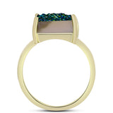 Inel din Argint 925 Placat cu Aur ( 2.1 grame ) cu Drusy Verde 4.87 Carate