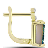 Cercei din Argint 925 Placat cu Aur ( 2.66 grame ) cu Drusy Verde și Topaz Alb 3.25 Carate