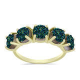 Inel din Argint 925 Placat cu Aur ( 2.23 grame ) cu Drusy Verde 4.7 Carate
