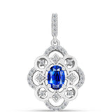 Pandantiv din Argint 925 ( 1.95 grame ) cu Safir Albastru Australian și Topaz Alb 1.43 Carate
