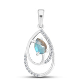 Pandantiv din Argint 925 ( 1.44 grame ) cu Labradorit și Topaz Alb 0.9 Carate
