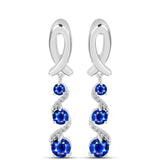 Cercei din Argint 925 ( 4.89 grame ) cu Safir Albastru Australian și Topaz Alb 2.75 Carate