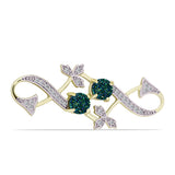 Broşă din Argint 925 Placat cu Aur ( 4.5 grame ) cu Drusy Verde și Topaz Alb 2.1 Carate